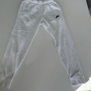Small white nike joggers